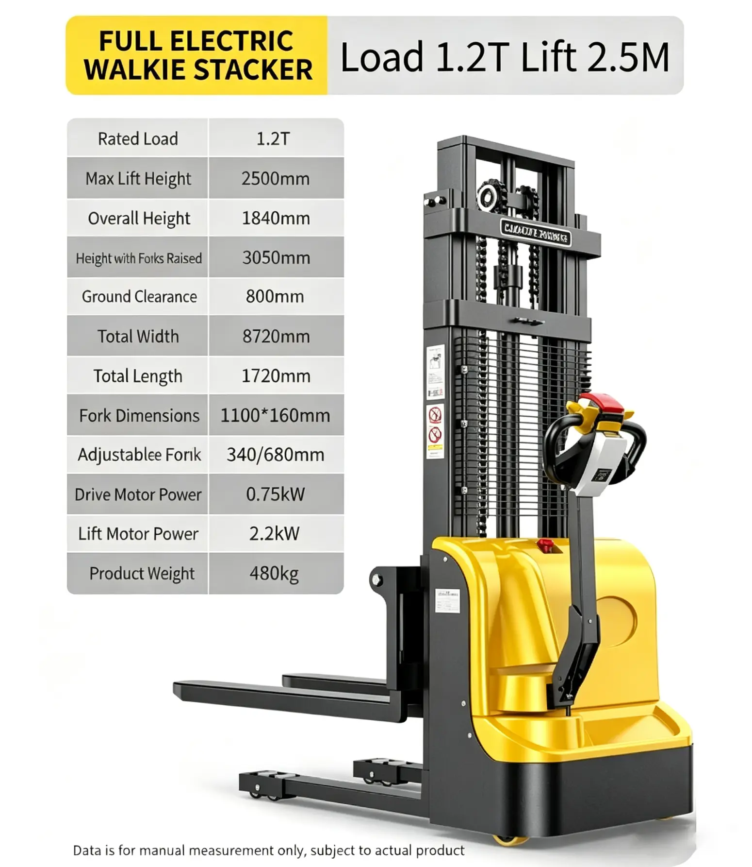 Xe nâng điện đầy đủ 1,2T